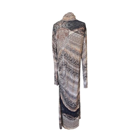 Reiss Long Sleeve Animal Print Maxi Dress XL NWT Draped Statement Cocktail Work - Picture 7 of 14